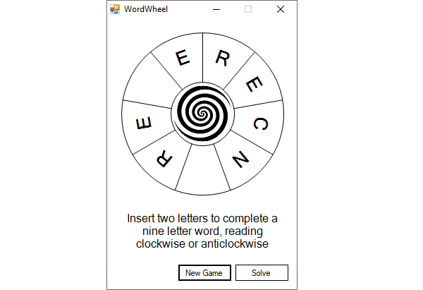 WordWheel Windows Desktop Game