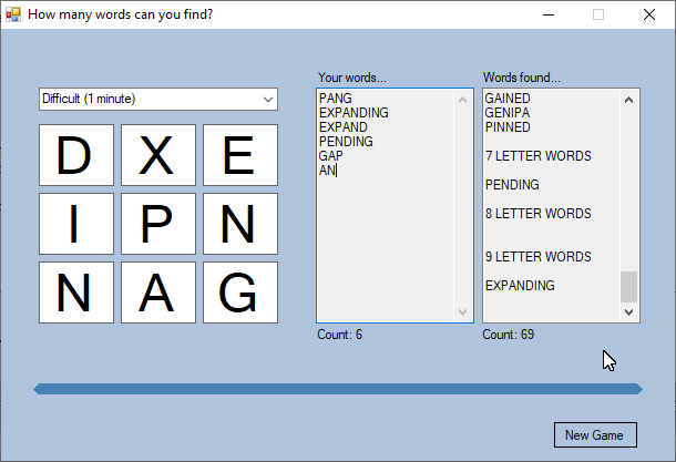 FindWords Windows Desktop Game