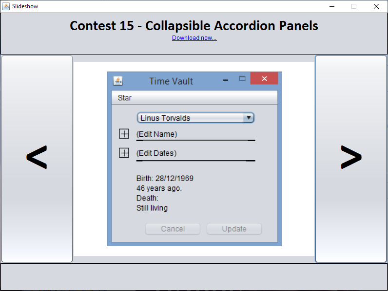 Java - Collapsible Accordion Panels