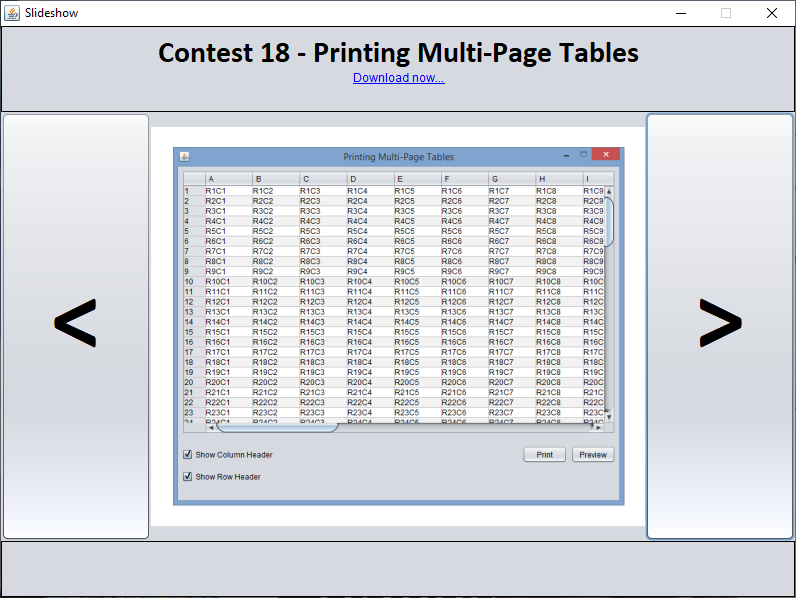 Java - Printing Multi-Page Tables