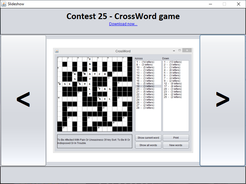 Java - Crossword Game