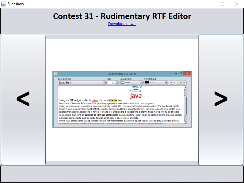 Java - Rudimentary RTF Editor