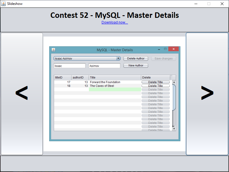 Java - MySQL - Master Details