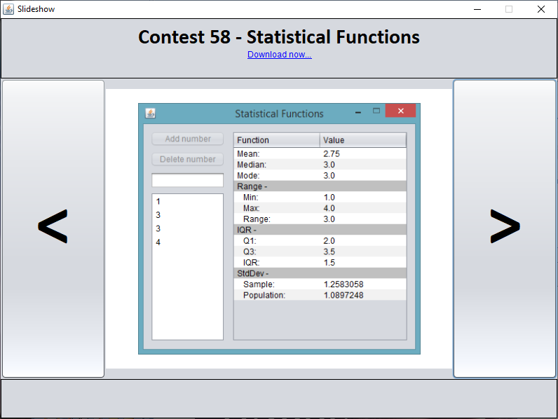 Java - Statistical Functions