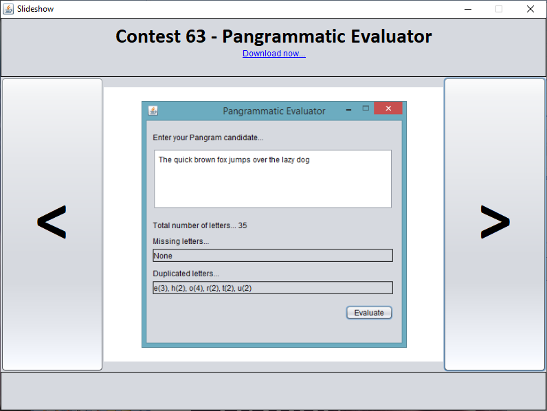 Java - Pangram Evaluator