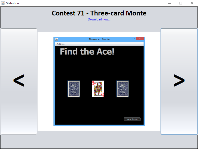 Java - Three-Card Monte