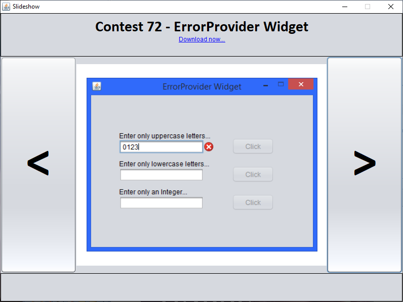 Java - ErrorProvider Widget