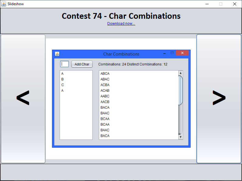 Java - Char Combinations - Permutations