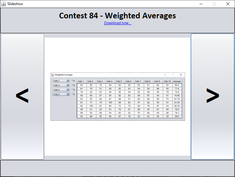 Java - Weighted Averages