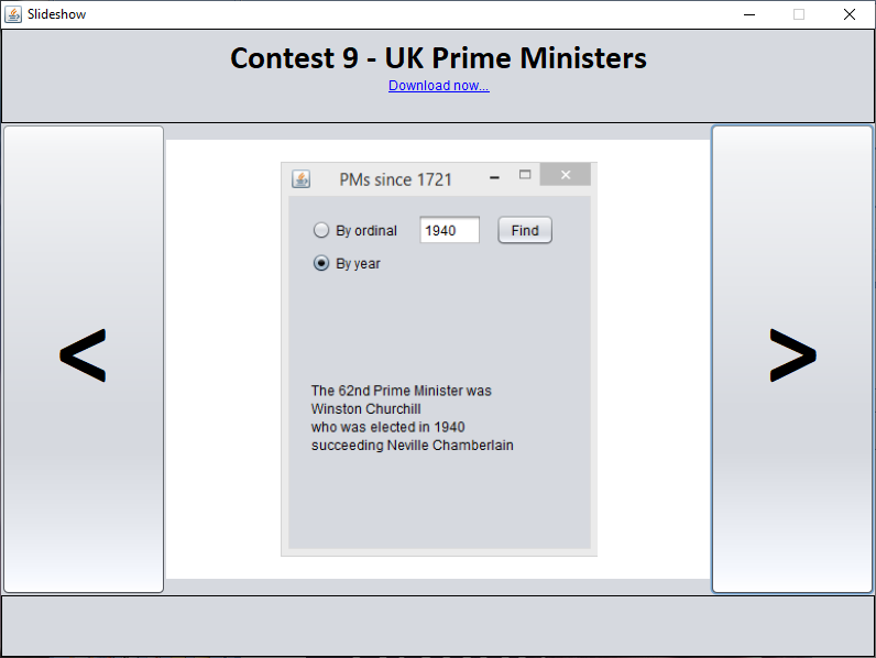Java - UK Prime Ministers