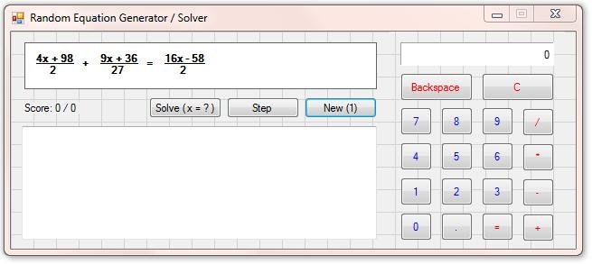 VB.Net - Algebraic Equations game