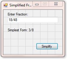 VB.Net - Simplified Fractions