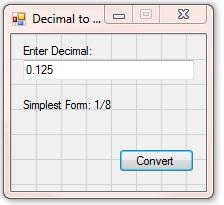 VB.Net - Decimal to Fraction