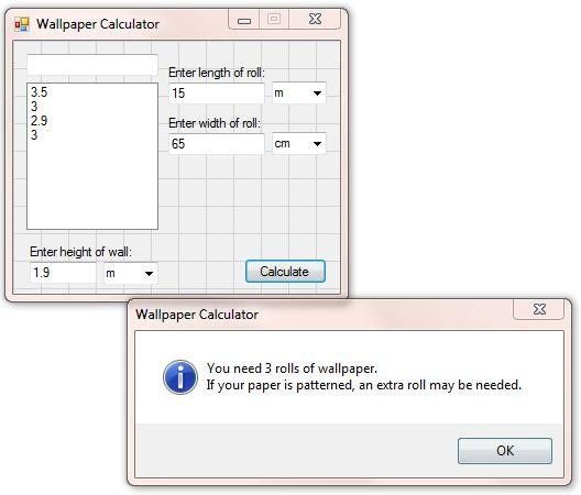 VB.Net - Wallpaper Calculator tool