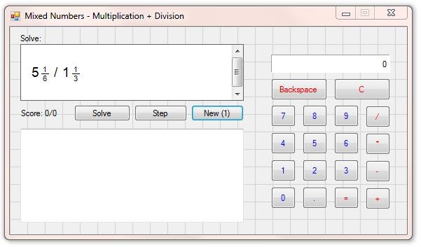 VB.Net - Mixed Numbers Division & Multiplication