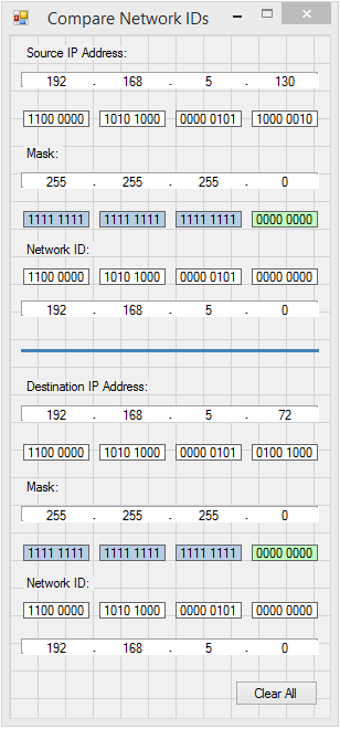 VB.Net - Compare Network IDs