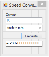 VB.Net - Speed Converter