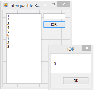 VB.Net - IQR - Interquartile Range calculator