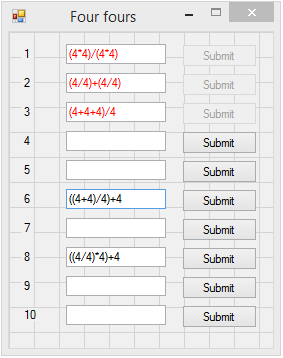 VB.Net - Four Fours Game