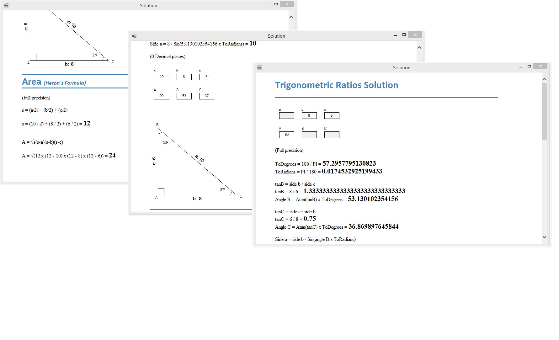 VB.Net - Solving Triangles