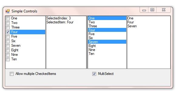CheckedListBoxes/ListBoxes Example