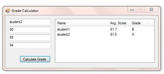 VB.Net - Grades Calculator Example
